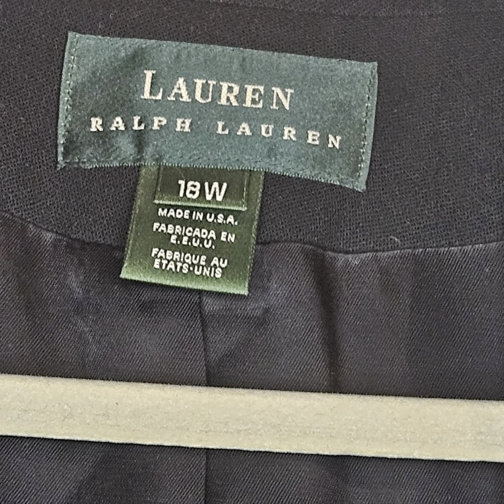 Ralph Lauren Vintage Black Wool Blazer 18  Gold Crest Buttons Bullion Crest Chic - Picture 7 of 10